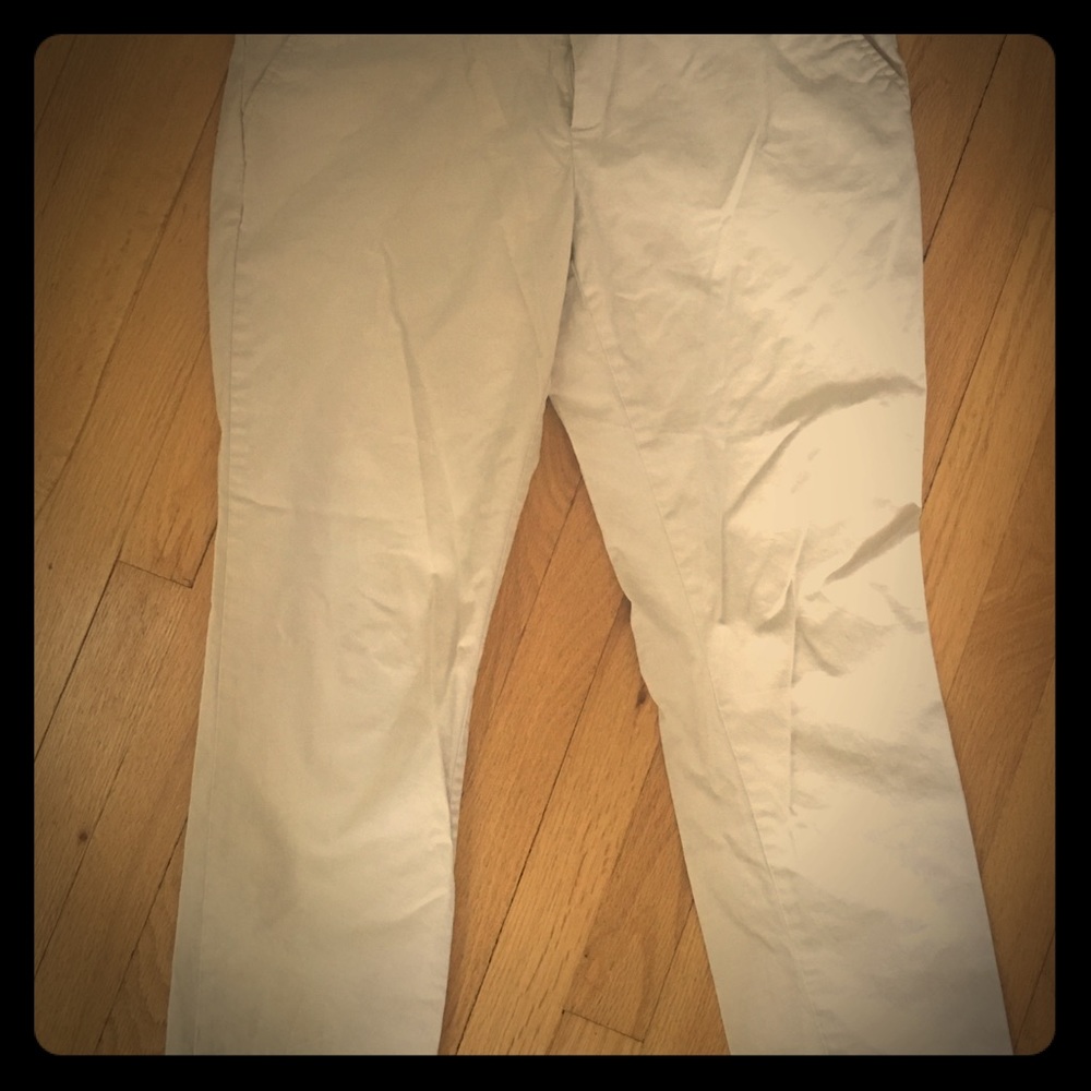 Banana Republic cropped khaki pants.